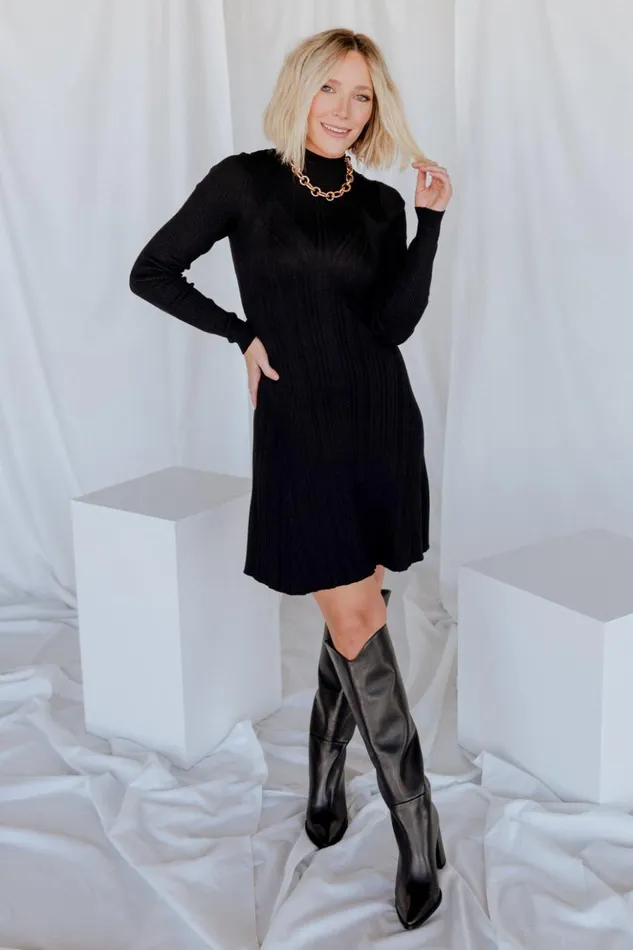 Baltic Born Short Dresses Dastrup Ribbed Dress Black 8211 Women Baltic Born Short Dresses Dastrup Ribbed Dress Black 8211 Women