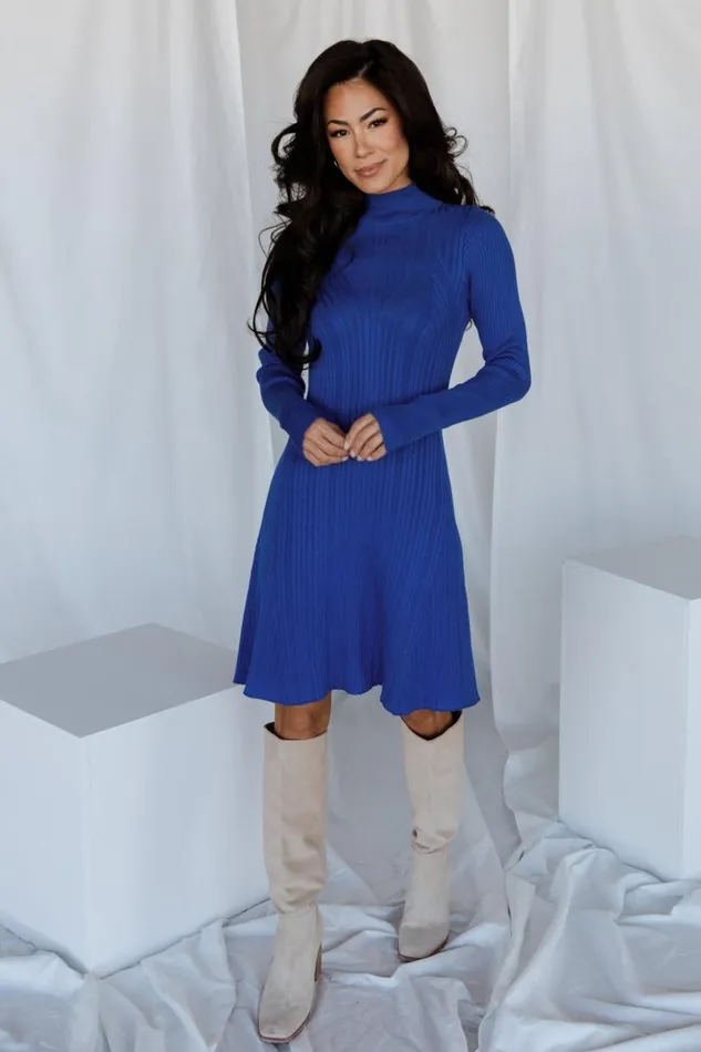 Baltic Born Short Dresses Dastrup Ribbed Dress Cobalt 8211 Women Baltic Born Short Dresses Dastrup Ribbed Dress Cobalt 8211 Women