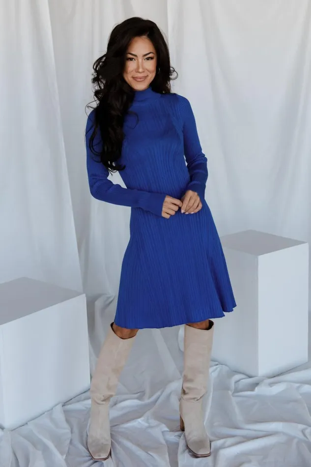 Baltic Born Short Dresses Dastrup Ribbed Dress Cobalt 8211 Women Baltic Born Short Dresses Dastrup Ribbed Dress Cobalt 8211 Women