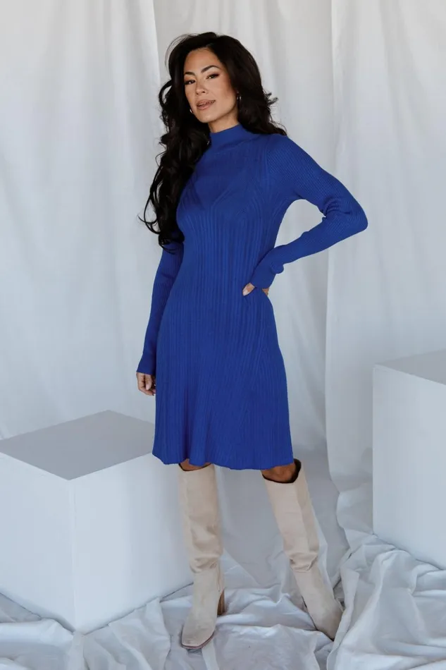Baltic Born Short Dresses Dastrup Ribbed Dress Cobalt 8211 Women Baltic Born Short Dresses Dastrup Ribbed Dress Cobalt 8211 Women