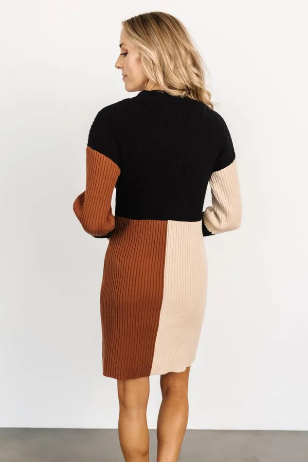 Baltic Born Short Dresses Easton Sweater Dress Black Multi 8211 Women Baltic Born Short Dresses Easton Sweater Dress Black Multi 8211 Women