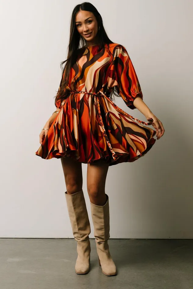 Baltic Born Short Dresses Esma Mini Dress Rust Multi 8211 Women