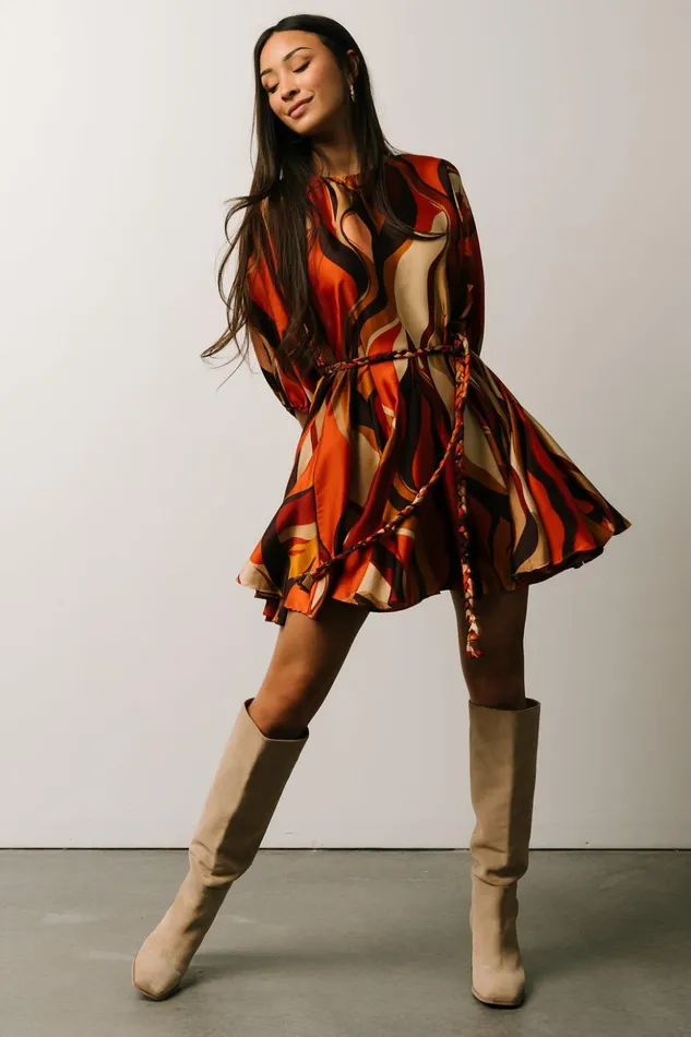 Baltic Born Short Dresses Esma Mini Dress Rust Multi 8211 Women Baltic Born Short Dresses Esma Mini Dress Rust Multi 8211 Women