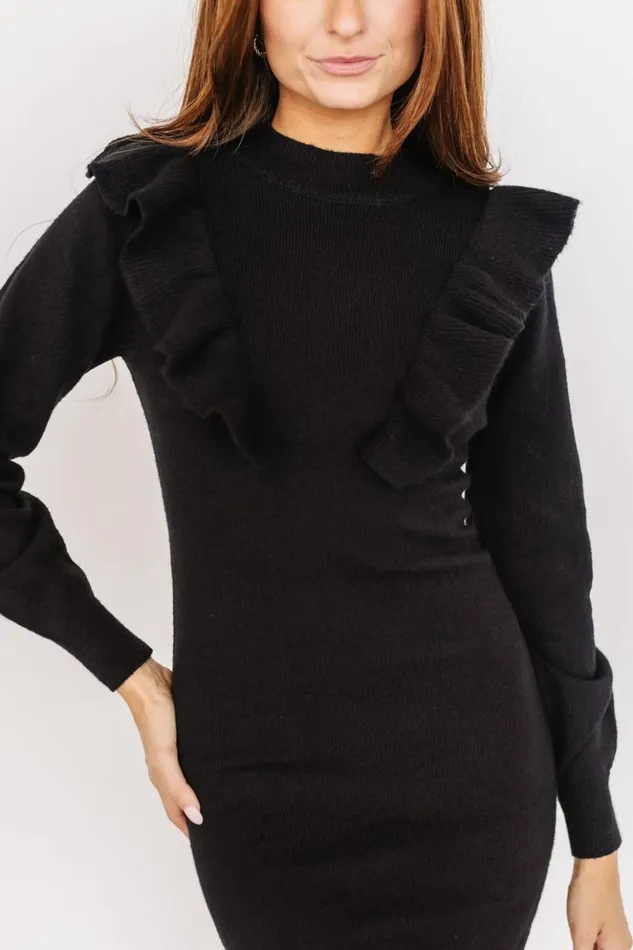Baltic Born Short Dresses Graham Sweater Dress Black 8211 Women Baltic Born Short Dresses Graham Sweater Dress Black 8211 Women