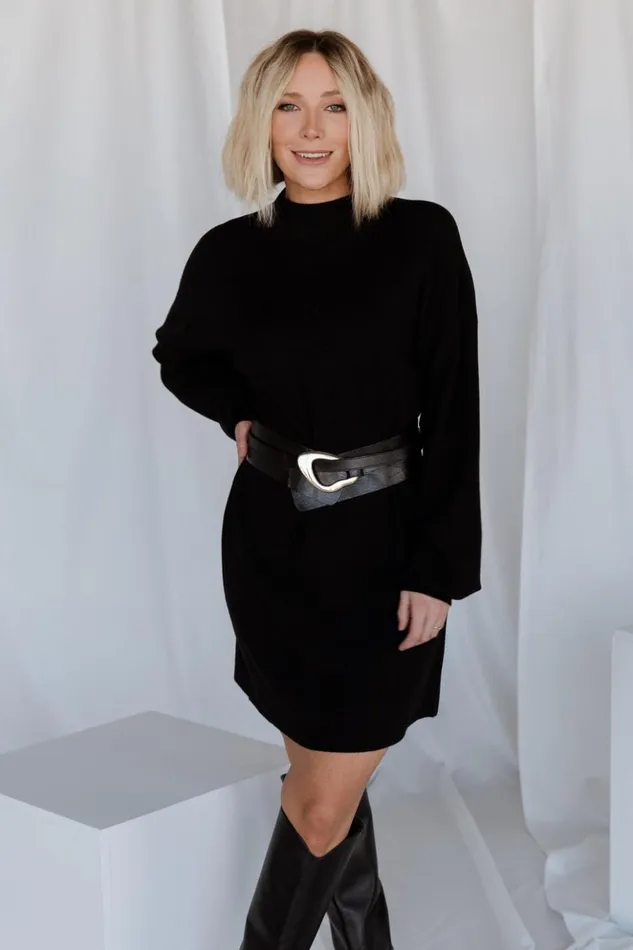 Baltic Born Short Dresses Jennings Sweater Dress Black 8211 Women Baltic Born Short Dresses Jennings Sweater Dress Black 8211 Women