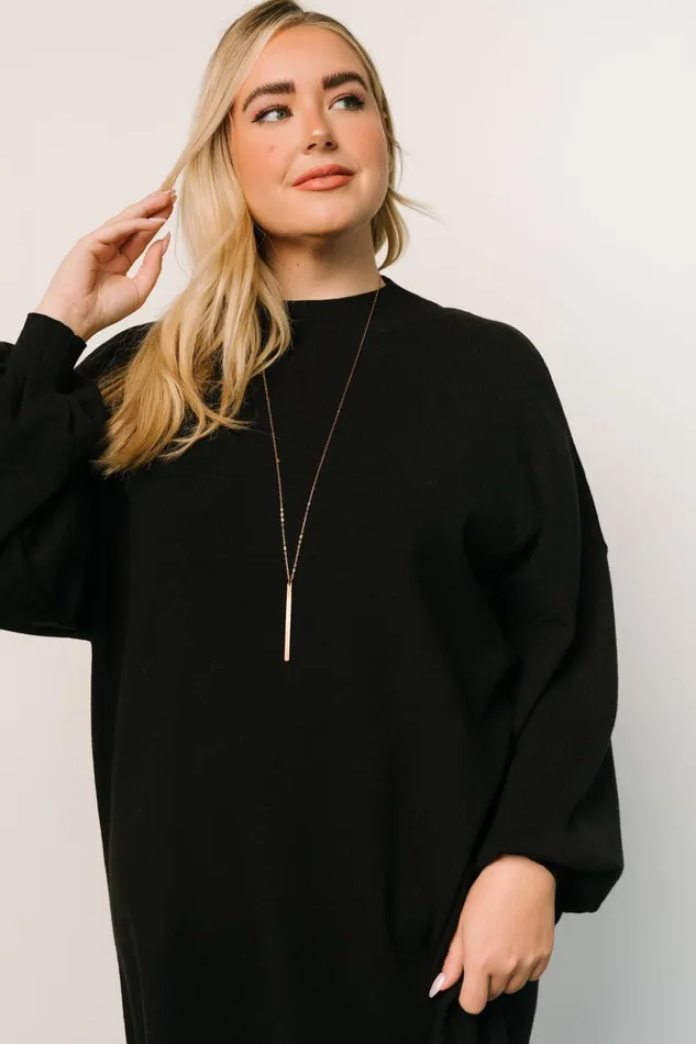 Baltic Born Short Dresses Jennings Sweater Dress Black 8211 Women Baltic Born Short Dresses Jennings Sweater Dress Black 8211 Women