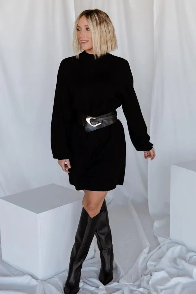 Baltic Born Short Dresses Jennings Sweater Dress Black 8211 Women Baltic Born Short Dresses Jennings Sweater Dress Black 8211 Women