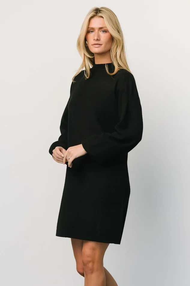 Baltic Born Short Dresses Jennings Sweater Dress Black 8211 Women Baltic Born Short Dresses Jennings Sweater Dress Black 8211 Women