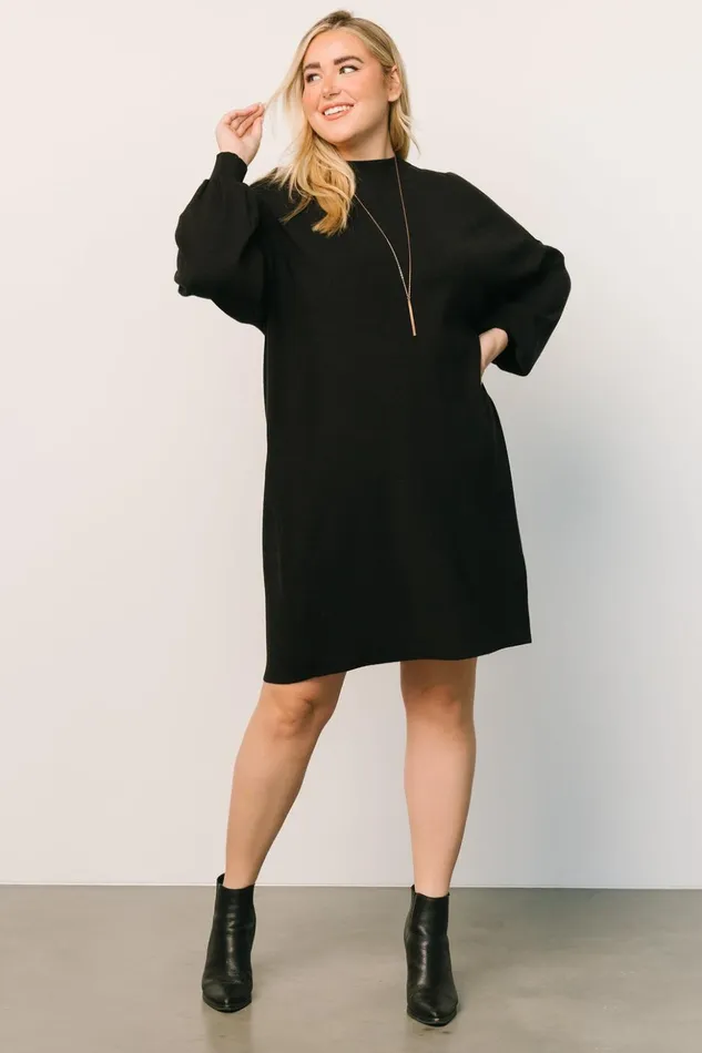 Baltic Born Short Dresses Jennings Sweater Dress Black 8211 Women Baltic Born Short Dresses Jennings Sweater Dress Black 8211 Women
