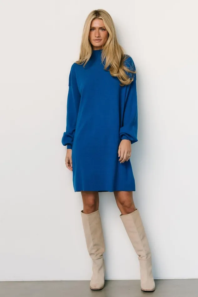 Baltic Born Short Dresses Jennings Sweater Dress Cobalt Blue 8211 Women