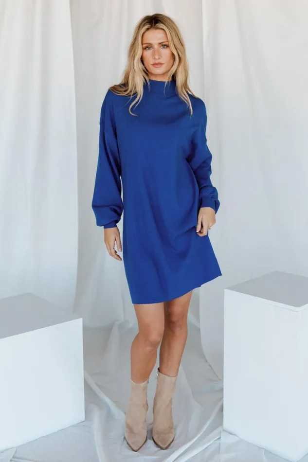Baltic Born Short Dresses Jennings Sweater Dress Cobalt Blue 8211 Women Baltic Born Short Dresses Jennings Sweater Dress Cobalt Blue 8211 Women