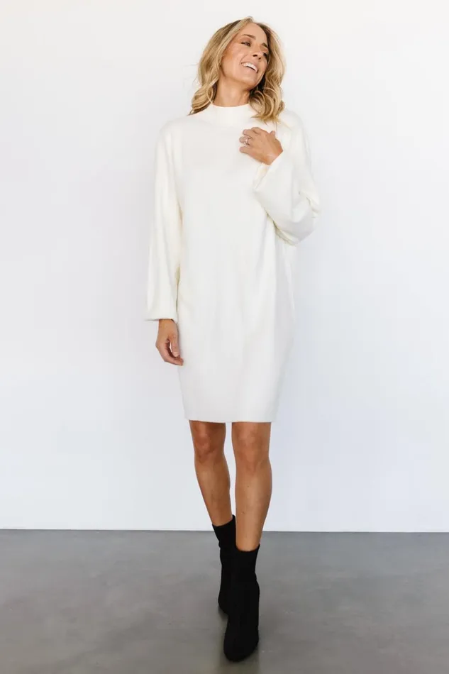 Baltic Born Short Dresses Jennings Sweater Dress Ivory 8211 Women