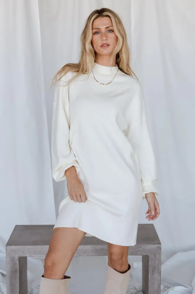 Baltic Born Short Dresses Jennings Sweater Dress Ivory 8211 Women Baltic Born Short Dresses Jennings Sweater Dress Ivory 8211 Women