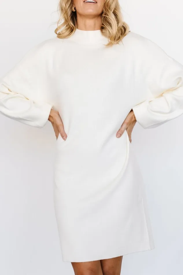 Baltic Born Short Dresses Jennings Sweater Dress Ivory 8211 Women Baltic Born Short Dresses Jennings Sweater Dress Ivory 8211 Women