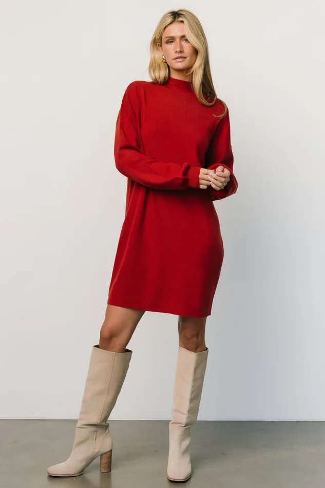Baltic Born Short Dresses Jennings Sweater Dress Red 8211 Women