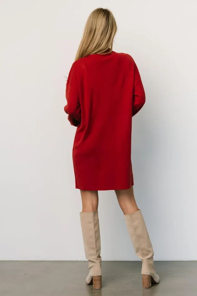 Baltic Born Short Dresses Jennings Sweater Dress Red 8211 Women Baltic Born Short Dresses Jennings Sweater Dress Red 8211 Women