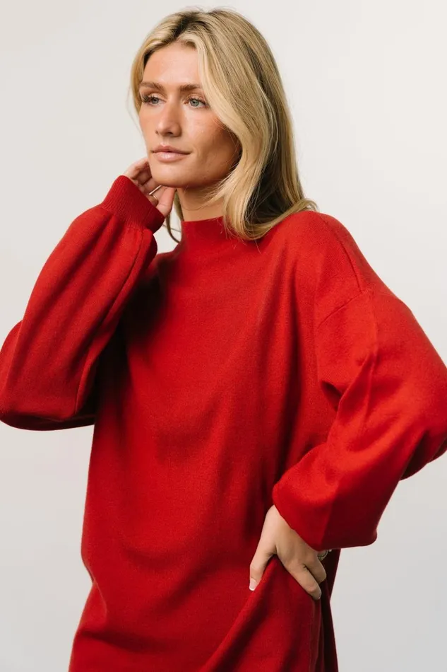 Baltic Born Short Dresses Jennings Sweater Dress Red 8211 Women Baltic Born Short Dresses Jennings Sweater Dress Red 8211 Women