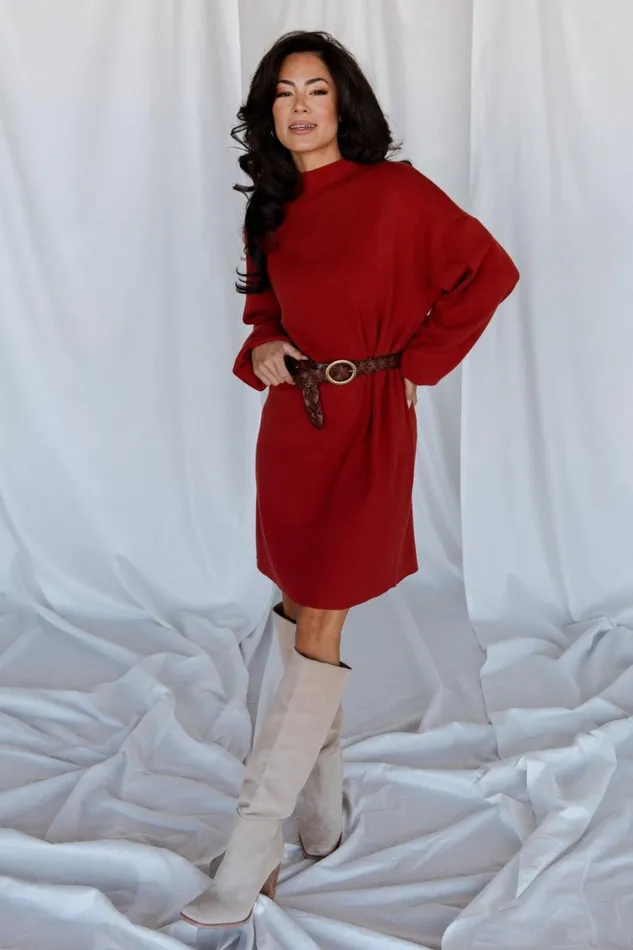 Baltic Born Short Dresses Jennings Sweater Dress Red 8211 Women Baltic Born Short Dresses Jennings Sweater Dress Red 8211 Women