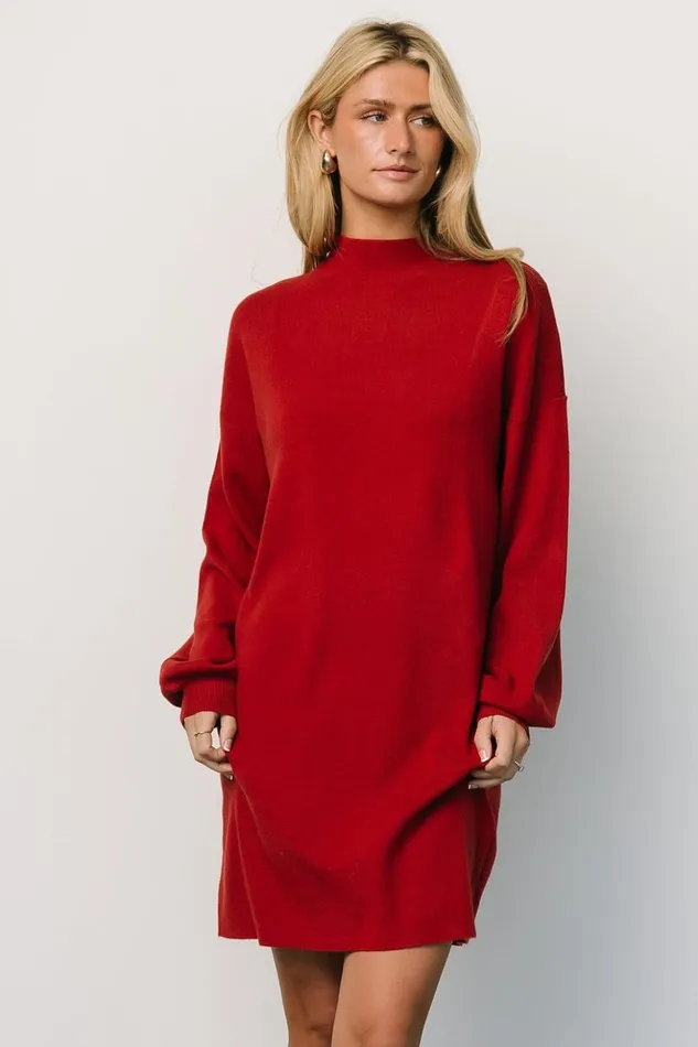 Baltic Born Short Dresses Jennings Sweater Dress Red 8211 Women Baltic Born Short Dresses Jennings Sweater Dress Red 8211 Women