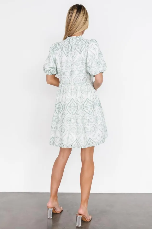Baltic Born Short Dresses Josie Eyelet Babydoll Dress White Sage 8211 Women Baltic Born Short Dresses Josie Eyelet Babydoll Dress White Sage 8211 Women