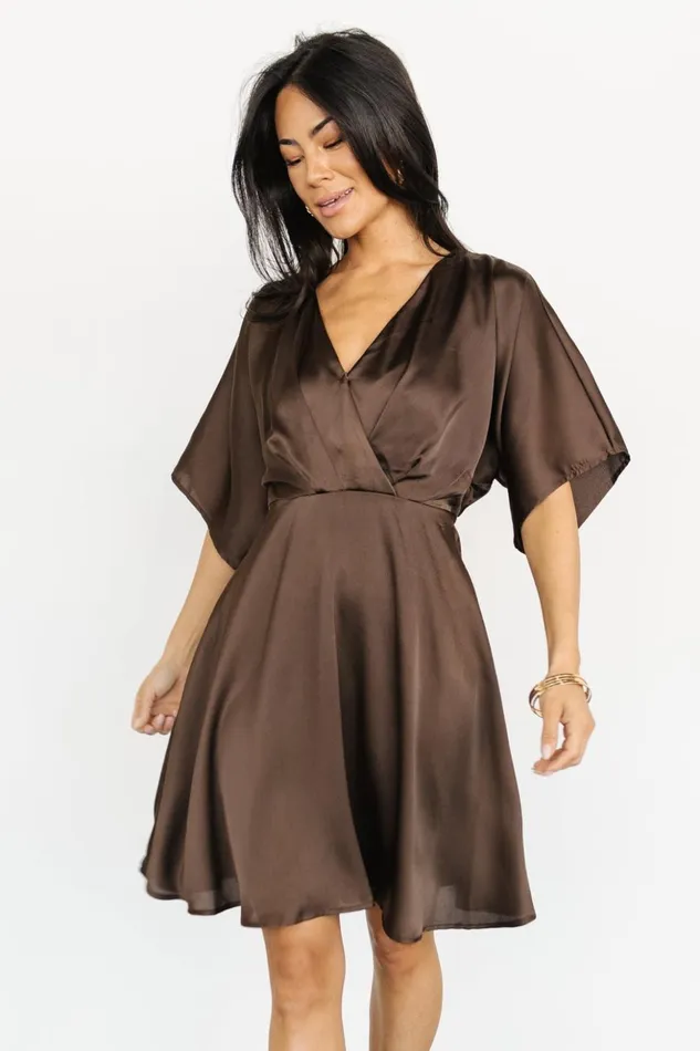 Baltic Born Short Dresses Kalista Kimono Short Dress Brown 8211 Women Baltic Born Short Dresses Kalista Kimono Short Dress Brown 8211 Women