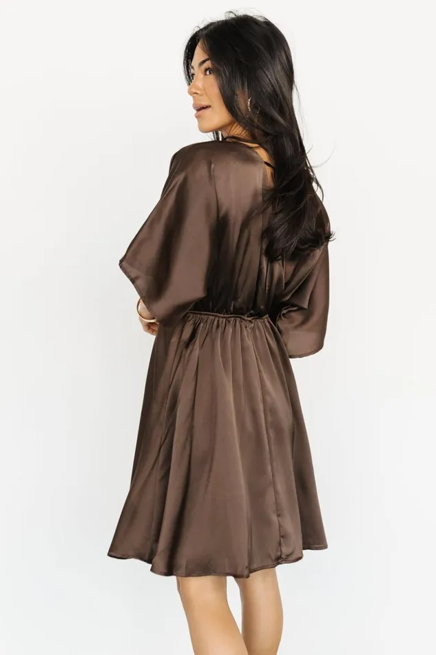 Baltic Born Short Dresses Kalista Kimono Short Dress Brown 8211 Women Baltic Born Short Dresses Kalista Kimono Short Dress Brown 8211 Women