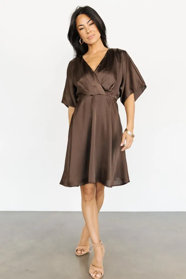 Baltic Born Short Dresses Kalista Kimono Short Dress Brown 8211 Women Baltic Born Short Dresses Kalista Kimono Short Dress Brown 8211 Women