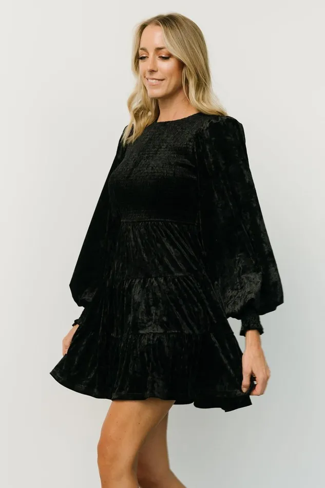 Baltic Born Short Dresses Kele Crushed Velvet Mini Dress Black 8211 Women Baltic Born Short Dresses Kele Crushed Velvet Mini Dress Black 8211 Women