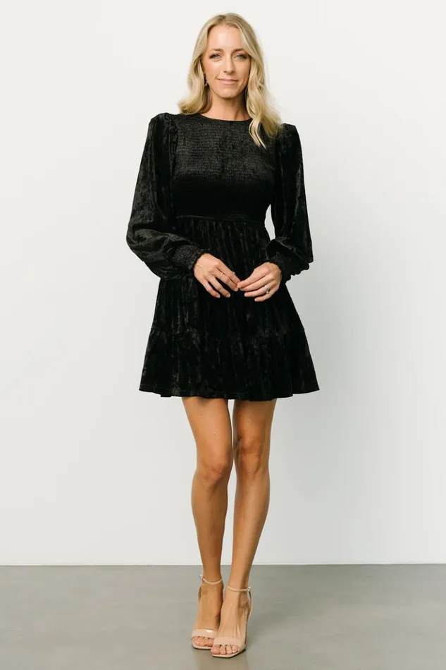 Baltic Born Short Dresses Kele Crushed Velvet Mini Dress Black 8211 Women Baltic Born Short Dresses Kele Crushed Velvet Mini Dress Black 8211 Women