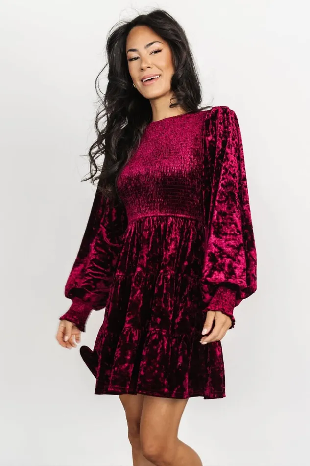 Baltic Born Short Dresses Kele Crushed Velvet Mini Dress Deep Berry 8211 Women Baltic Born Short Dresses Kele Crushed Velvet Mini Dress Deep Berry 8211 Women