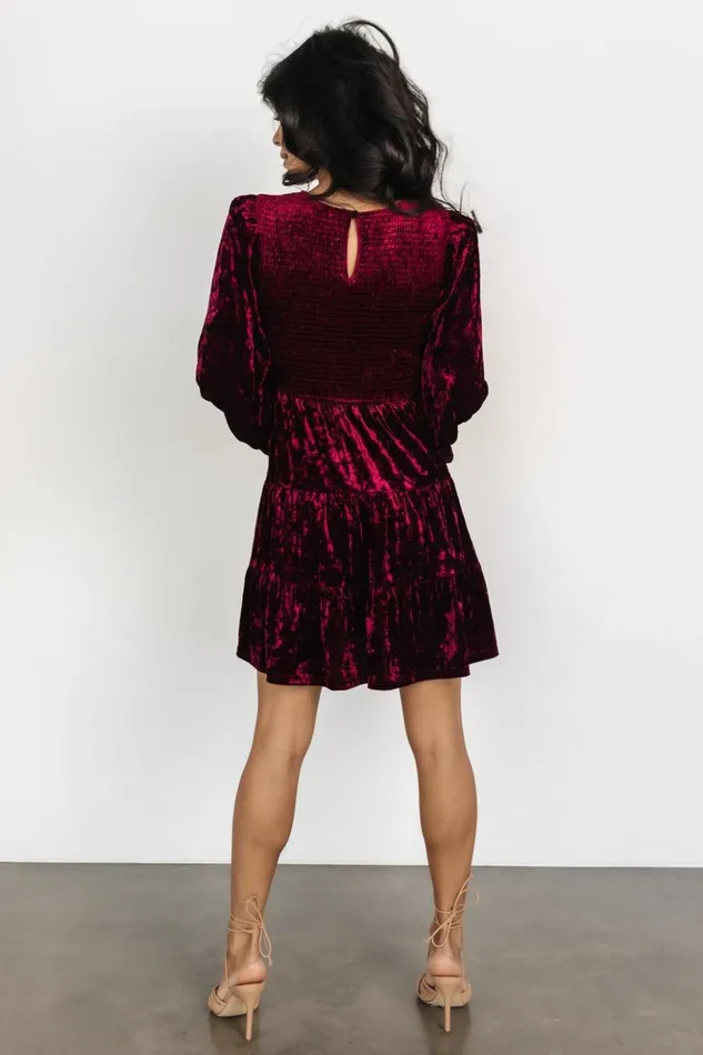 Baltic Born Short Dresses Kele Crushed Velvet Mini Dress Deep Berry 8211 Women Baltic Born Short Dresses Kele Crushed Velvet Mini Dress Deep Berry 8211 Women