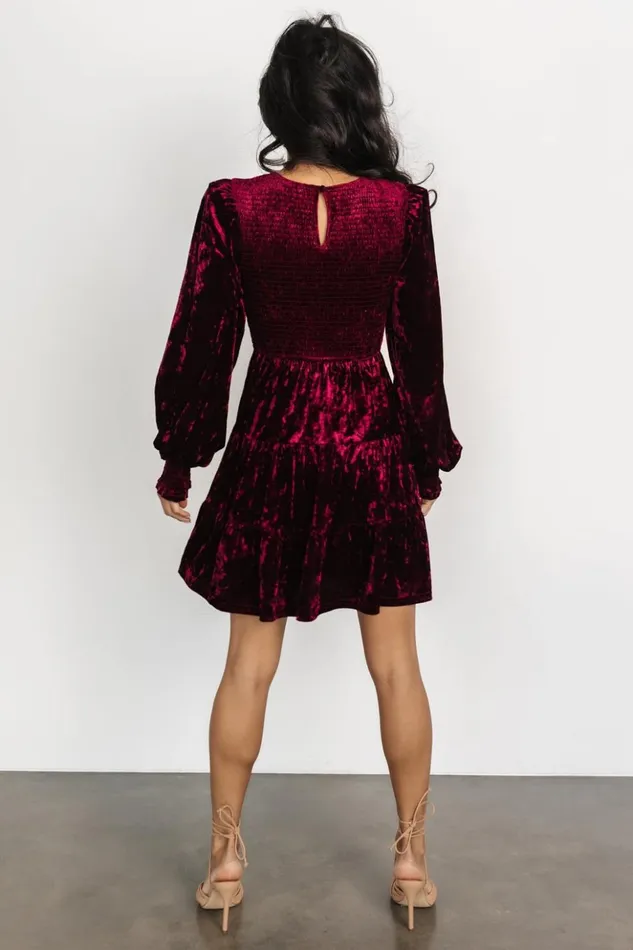 Baltic Born Short Dresses Kele Crushed Velvet Mini Dress Deep Berry 8211 Women Baltic Born Short Dresses Kele Crushed Velvet Mini Dress Deep Berry 8211 Women