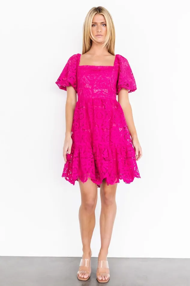 Baltic Born Short Dresses Kinley Lace Short Dress Fuchsia 8211 Women