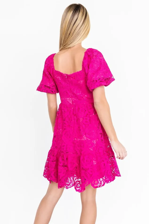 Baltic Born Short Dresses Kinley Lace Short Dress Fuchsia 8211 Women Baltic Born Short Dresses Kinley Lace Short Dress Fuchsia 8211 Women