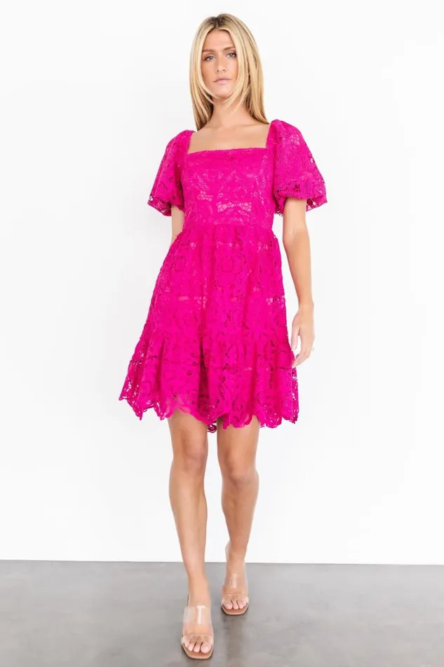 Baltic Born Short Dresses Kinley Lace Short Dress Fuchsia 8211 Women Baltic Born Short Dresses Kinley Lace Short Dress Fuchsia 8211 Women