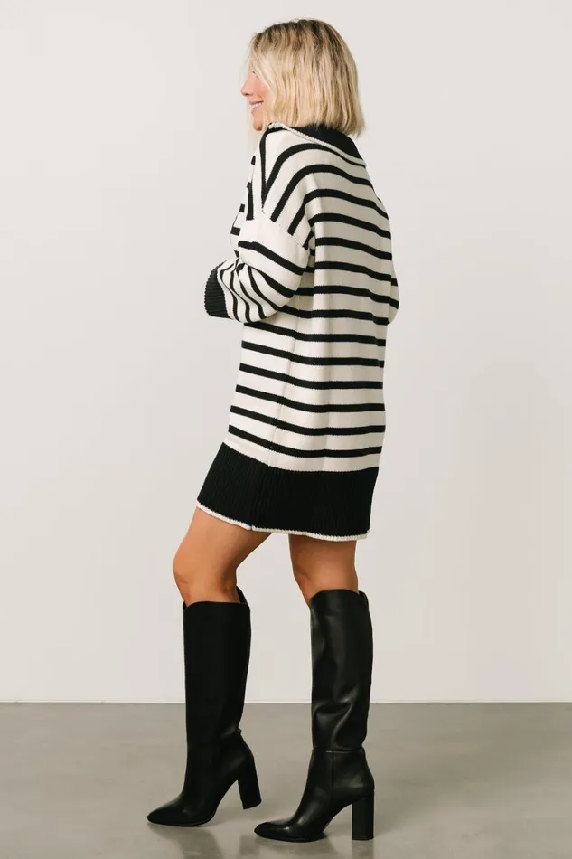Baltic Born Short Dresses Manon Sweater Dress Black Stripe 8211 Women Baltic Born Short Dresses Manon Sweater Dress Black Stripe 8211 Women