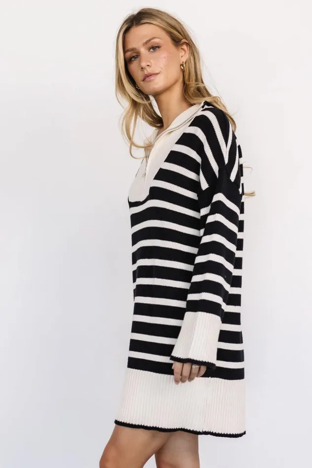 Baltic Born Short Dresses Manon Sweater Dress Ivory Black 8211 Women Baltic Born Short Dresses Manon Sweater Dress Ivory Black 8211 Women