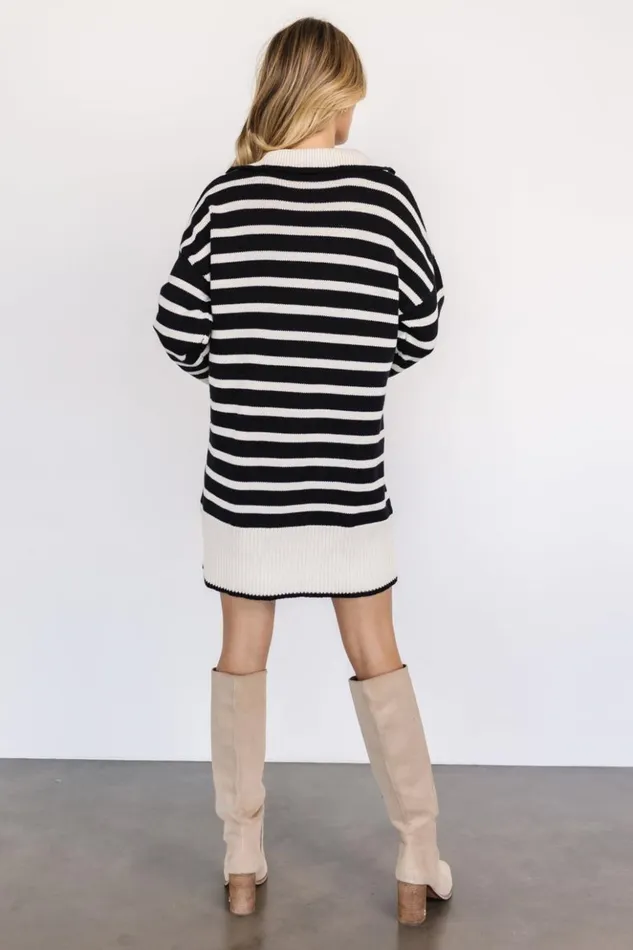 Baltic Born Short Dresses Manon Sweater Dress Ivory Black 8211 Women Baltic Born Short Dresses Manon Sweater Dress Ivory Black 8211 Women