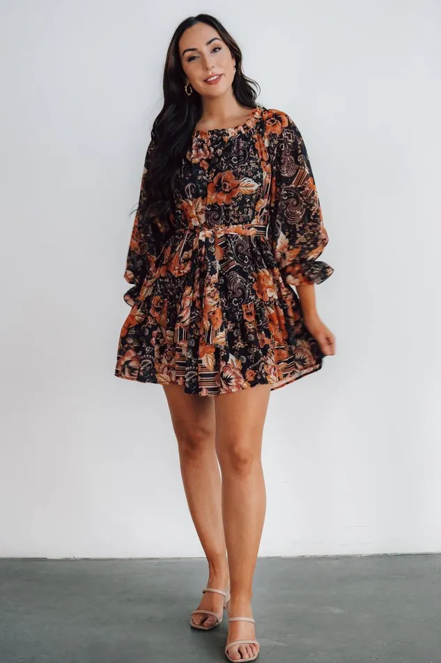 Baltic Born Short Dresses Mars Short Dress Black Multi Print 8211 Women