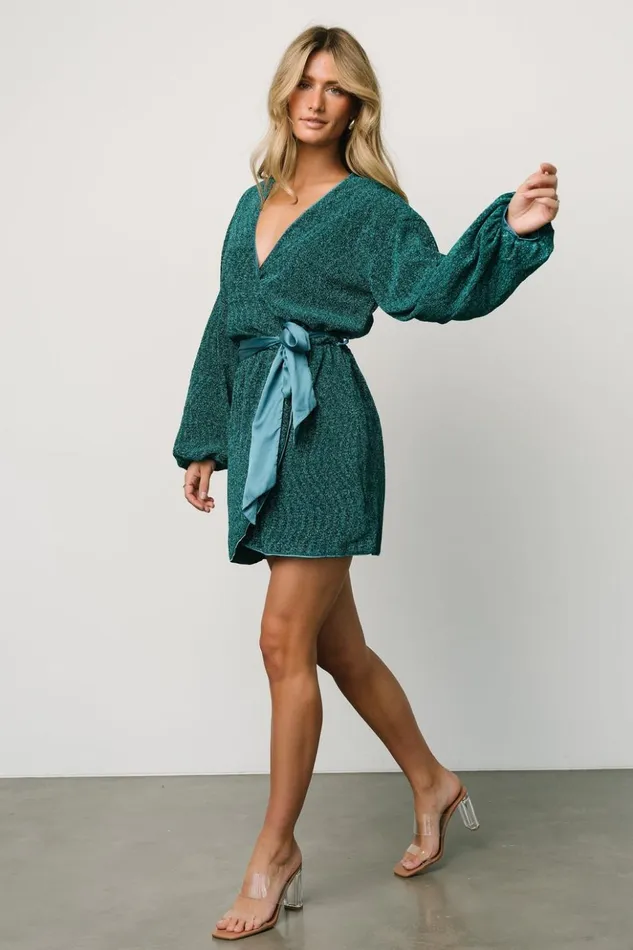 Baltic Born Short Dresses Packard Sparkle Mini Dress Dark Teal 8211 Women Baltic Born Short Dresses Packard Sparkle Mini Dress Dark Teal 8211 Women