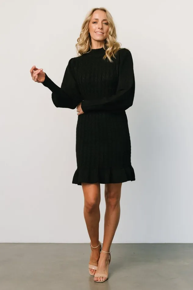 Baltic Born Short Dresses Rhonda Sweater Dress Black 8211 Women