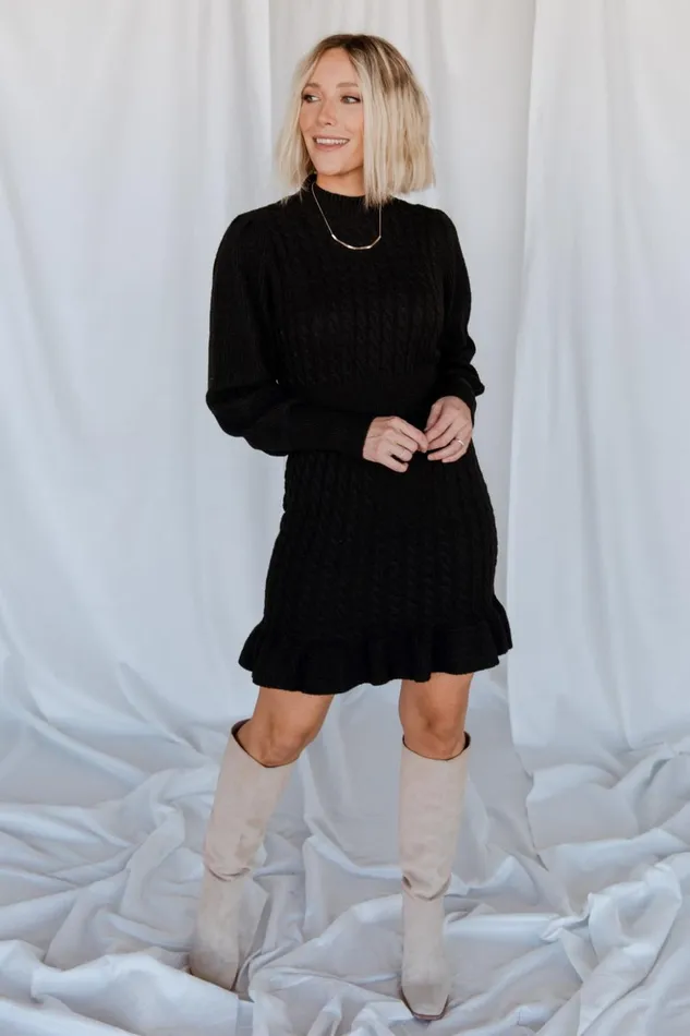 Baltic Born Short Dresses Rhonda Sweater Dress Black 8211 Women Baltic Born Short Dresses Rhonda Sweater Dress Black 8211 Women