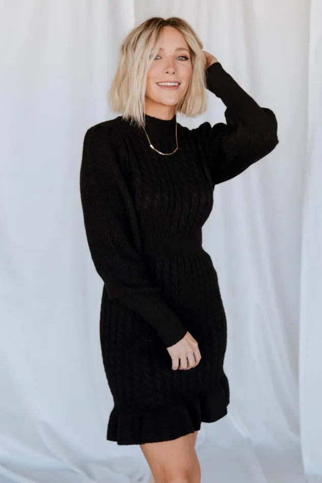 Baltic Born Short Dresses Rhonda Sweater Dress Black 8211 Women Baltic Born Short Dresses Rhonda Sweater Dress Black 8211 Women
