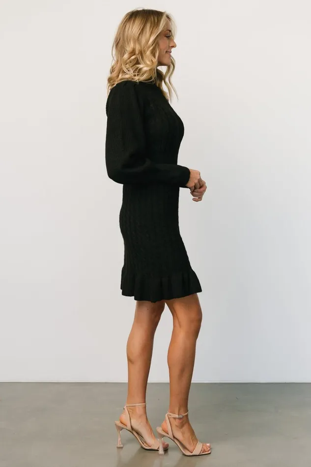 Baltic Born Short Dresses Rhonda Sweater Dress Black 8211 Women Baltic Born Short Dresses Rhonda Sweater Dress Black 8211 Women