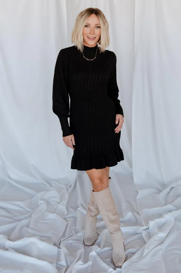 Baltic Born Short Dresses Rhonda Sweater Dress Black 8211 Women Baltic Born Short Dresses Rhonda Sweater Dress Black 8211 Women