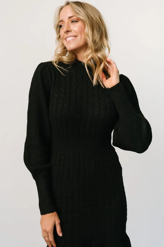 Baltic Born Short Dresses Rhonda Sweater Dress Black 8211 Women Baltic Born Short Dresses Rhonda Sweater Dress Black 8211 Women