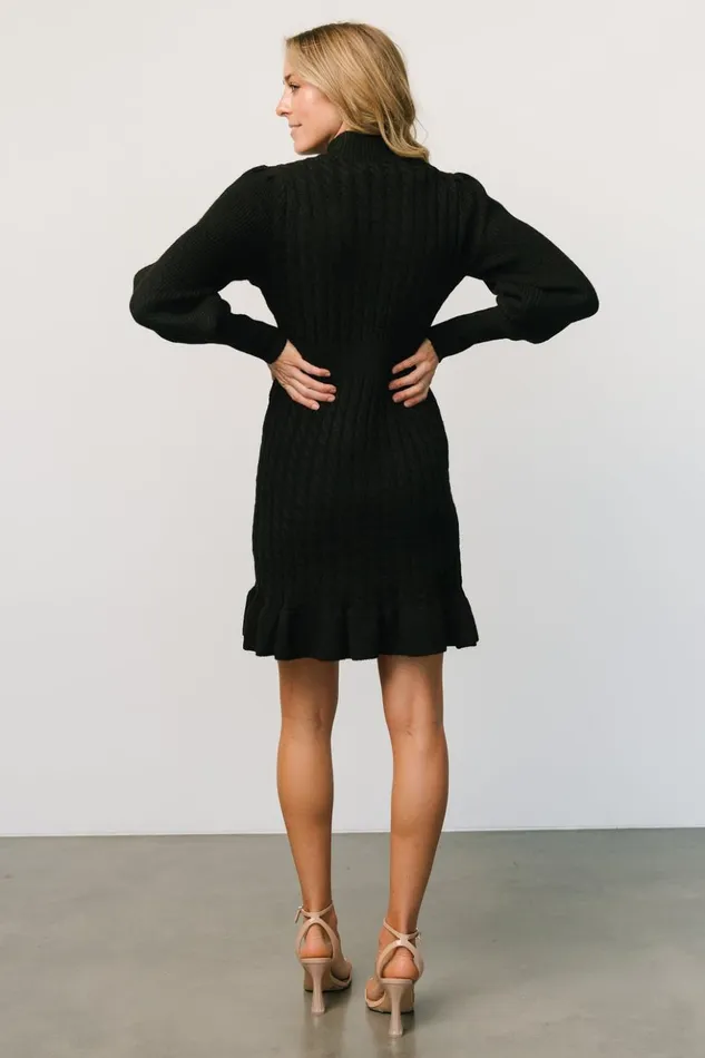 Baltic Born Short Dresses Rhonda Sweater Dress Black 8211 Women Baltic Born Short Dresses Rhonda Sweater Dress Black 8211 Women