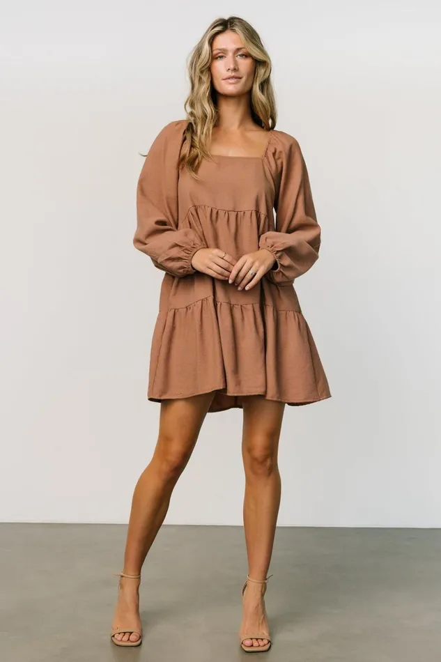 Baltic Born Short Dresses Selena Tiered Mini Dress Dusty Mauve 8211 Women Baltic Born Short Dresses Selena Tiered Mini Dress Dusty Mauve 8211 Women