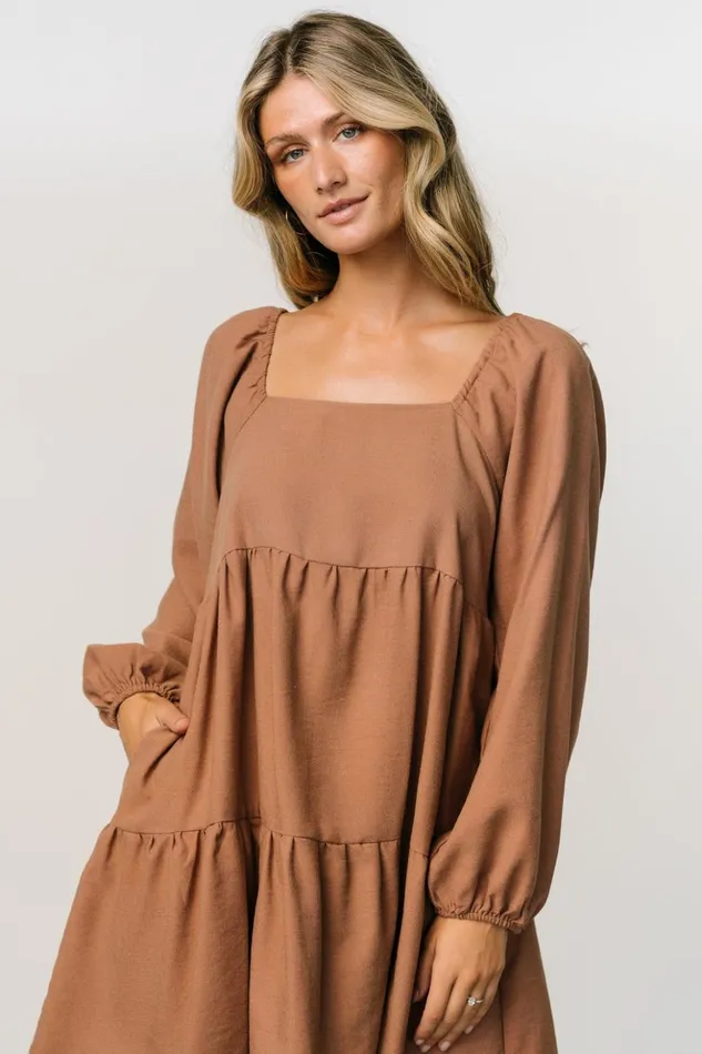 Baltic Born Short Dresses Selena Tiered Mini Dress Dusty Mauve 8211 Women Baltic Born Short Dresses Selena Tiered Mini Dress Dusty Mauve 8211 Women