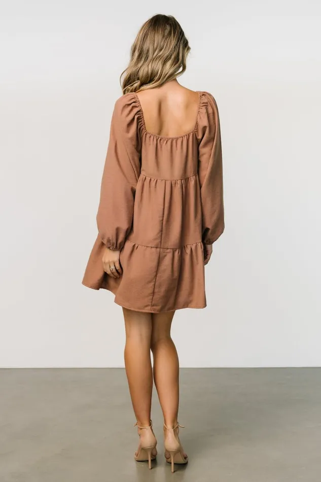Baltic Born Short Dresses Selena Tiered Mini Dress Dusty Mauve 8211 Women Baltic Born Short Dresses Selena Tiered Mini Dress Dusty Mauve 8211 Women